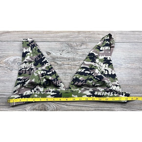 Skims Plunge Bikini Top Bra Camouflage Non-Padded Wire Free Sz 4XL Beach Resort - Picture 3 of 7